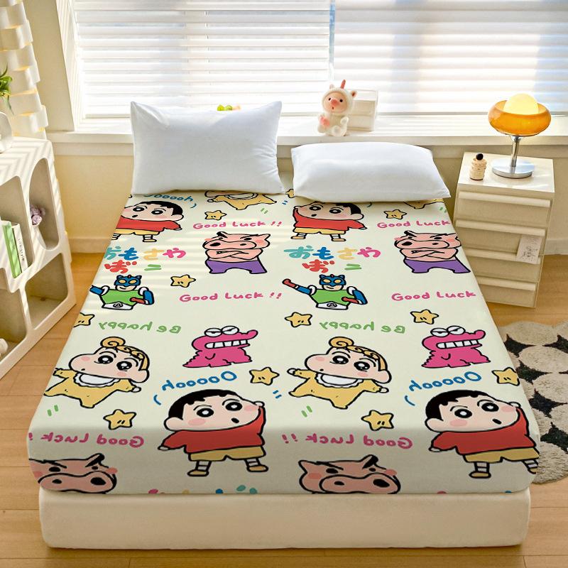 Cartoon Crayon-Shin-Chan Soft Bedding Fitted Sheet Deep Pocket 30Cm,3D Pattern Fitted Sheets Fade Resistant Multiple Sizes