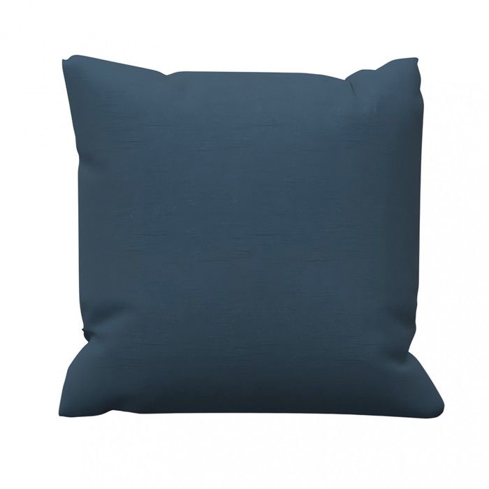PANAMA Duck Blue Cotton Cushion 40x40 Cm, by Soleil d'Ocre