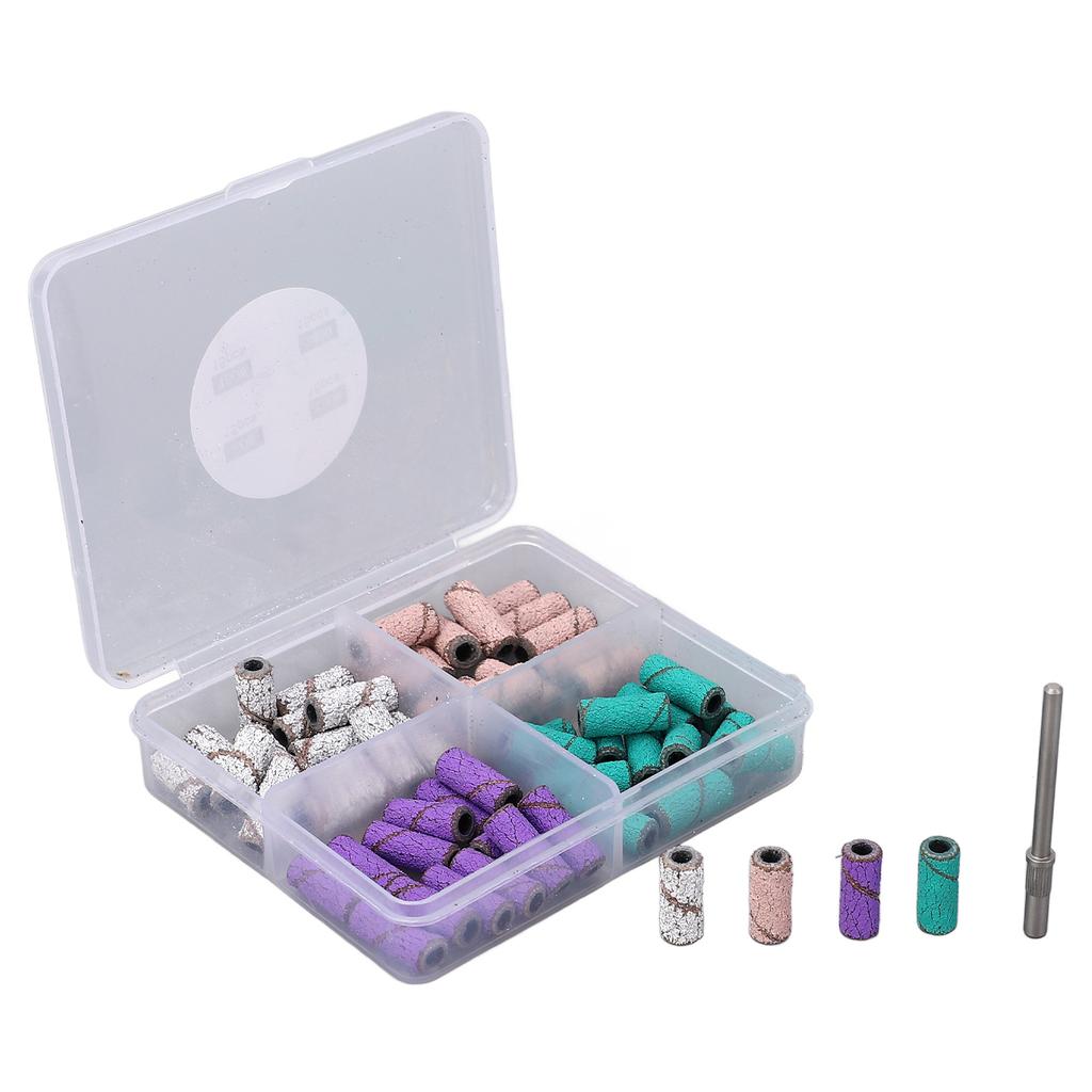 60 шт., шлифовальные колпачки для дизайна ногтей, шлифовальные ленты для удаления омертвевшей кожи, маникюрные ленты с оправкой