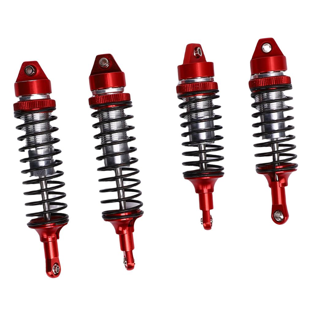 2 Pairs RC Shock Absorber Aluminum Alloy Front Rear Shock Damper Fit for Traxxas Slash 4x4 1 10 Scale RC Crawler Red