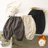 Winter Children Thick Plush Pants Clothing Fashion Boys Kids Warm Sports Trousers Floral Polka Dot Girls Baby Casual Trouser