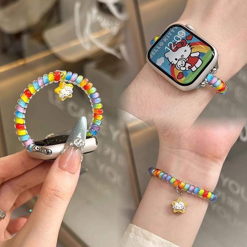 Cute Scrunchie strap for apple watch bands 10 42mm/46 40mm 41mm 38 44 45 stretchable brecelet iwatch 11 9 8 7 5 SE ultra2 3 49mm 3