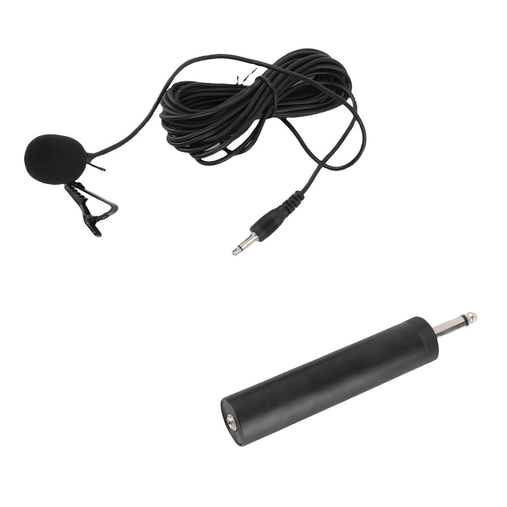 Wired Lavalier Microphone Noise Canceling Omnidirectional Condenser Lapel Mic with 3.5mm 6.5mm Jack for Instrument Mixer