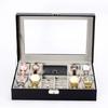 Anberotta Jewelry Watch Case Box, Holds 8 Watches, Accessories, Rings, Jewelry Storage Box with Glass, Collection AT12 (Black)