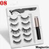 5pairs Reusable Magnetic Eyelashes 5pairs Magnet Mink Eyelashes Magnetic Liquid Eyeliner& Magnetic False Eyelashes & Tweezer Set Tool