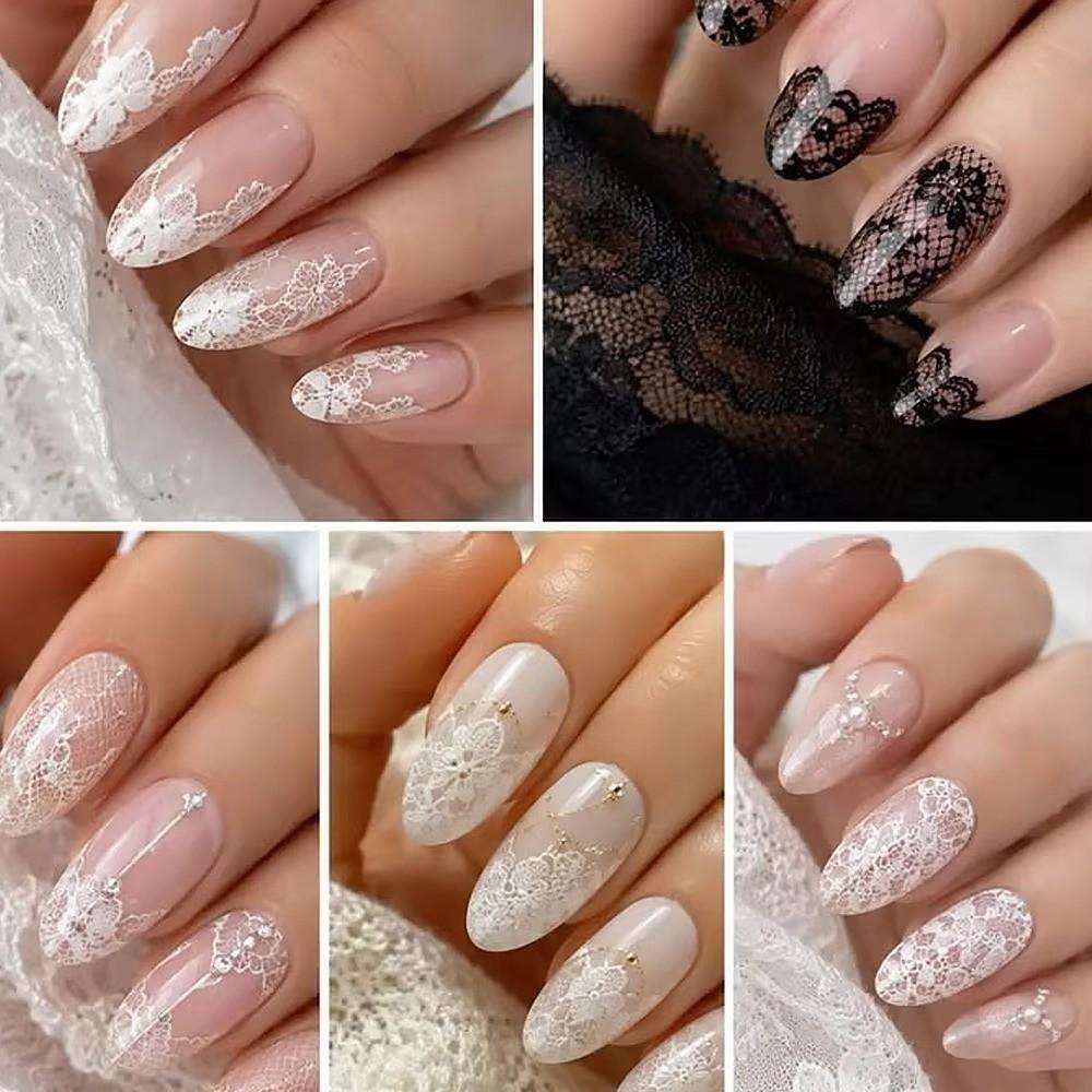 Rose Flower Pattern Nail Foils Lace Design Nail Art Stickers Transfer Paper Nail Decoration