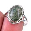 Natural Seraphinite Gemstone 925 Solid Sterling Silver Jewelry Ring Size 9 l5Y30