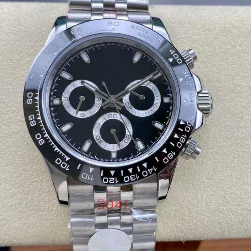 Мужские автоматические механические часы Rolex Daytona 40 мм, многофункциональные, с инкрустацией бриллиантами.