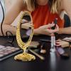 Винтажное европейское овальное зеркало для макияжа, двустороннее, с вращением на 360 градусов