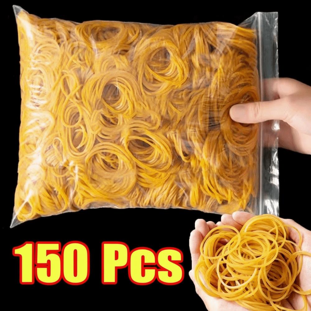 150Pcs High Elastic Elastic Bands Yellow Rubber O Rings New File Fasteners Home Use