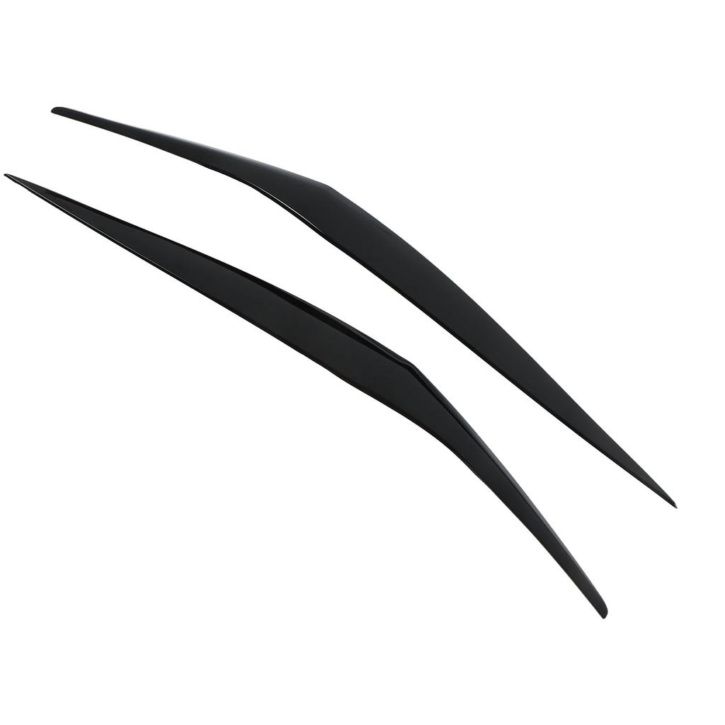 Pair Front Headlight Eyebrow Eye Lid Cover Trim Glossy Black Replacement for Ford Fiesta MK6.5