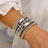 Hanmade Metal Bead 5 Pieces/set Punk Style Fashionable Bracelet Decorative Bracelet Women's Simple