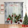 Рождественские шторы со снежной сценой, зимние праздничные оконные шторы, 2 панели, Веселое Рождество, гостиная, спальня, домашний декор