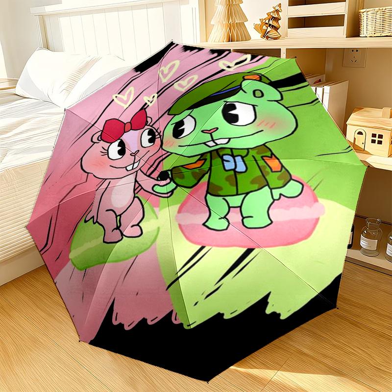 Зонт Happy Tree Friends к годовщине, 8 спиц, для путешествий, кемпинга, повседневный, легкий, портативный, незаменим для каждой семьи, подарок на праздники
