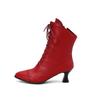 Red Brown Women Ankle Boots High Heel Big Size 48