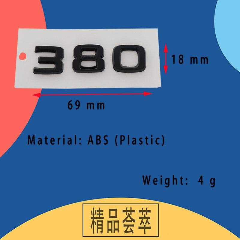 3D Премиум 380 Букв для крыла автомобиля, багажника, заднего капота, наклейка, эмблема, значок