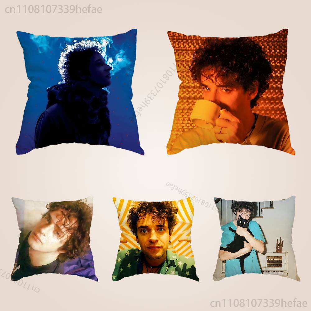 Singer Gustavo CCerati Funny Pillow Case Antidustmite Pillowcase Invisible Zipper Silky Short Plush Sofa Cushion Cover