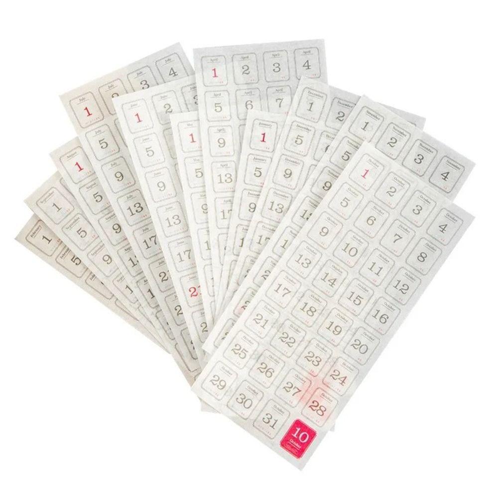 12 Pcs/pack Washi Calendar Sticker Collage Material Stationery Stickers  School Supplies