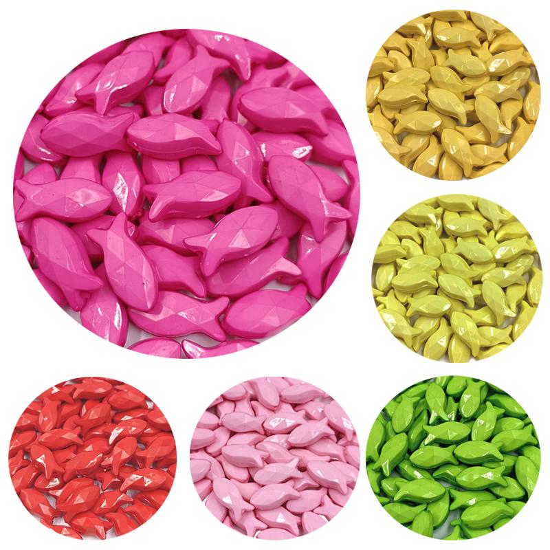 Креативные яркие цвета, популярные аксессуары, однотонные блестящие свободные бусины, 20 шт., 8*18 мм, серия для браслета «сделай сам», ожерелья, новая акриловая форма рыбы