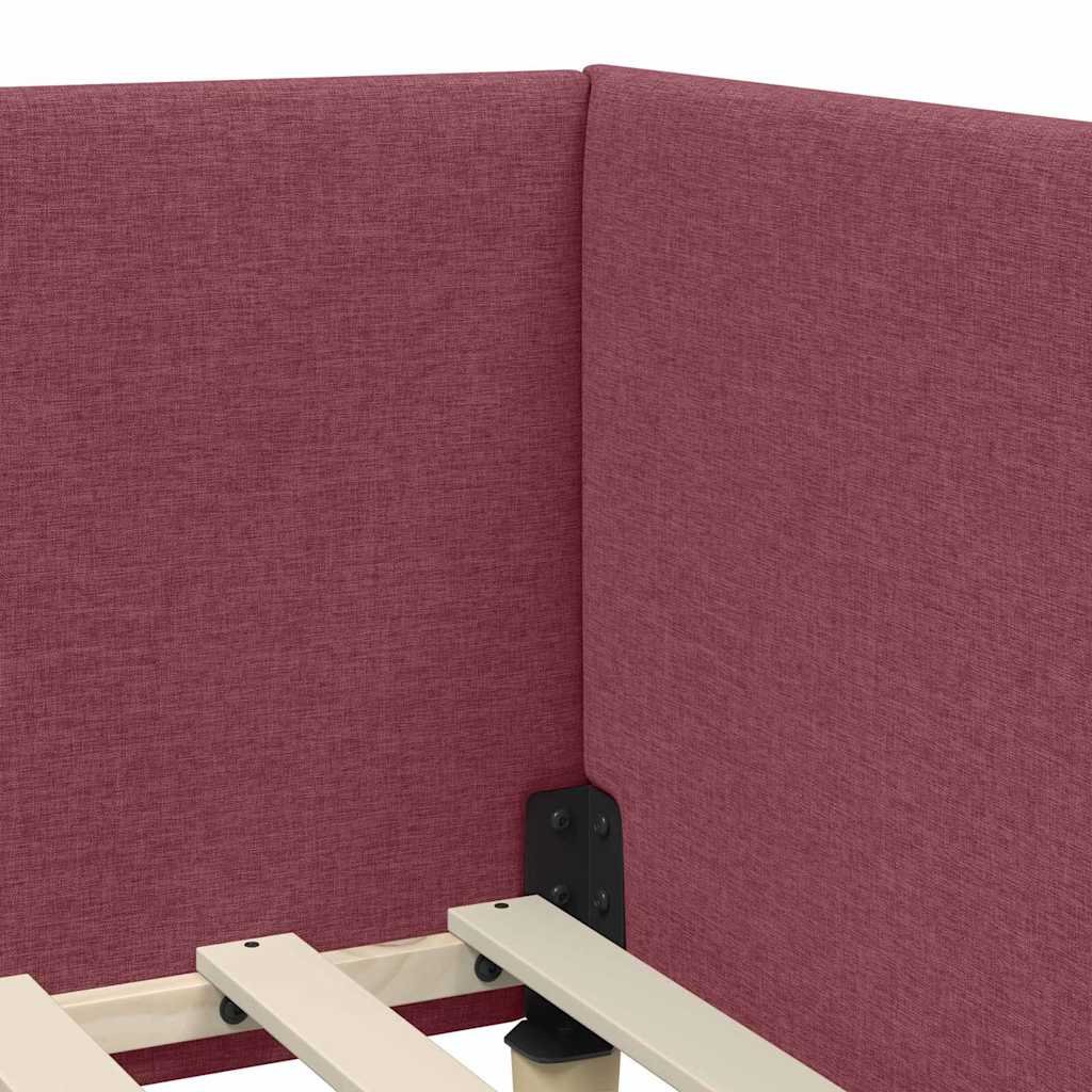 Corner Bed Frame with Mattress Other 2 pcs Grey Fabric