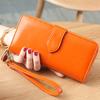 Women 3 Fold Wallet Money Clip High Quality Wristlet Clutch Leather Long Purse Female Card Holder