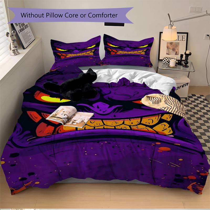 3pcs bedding set Evil Monster Includes 1 Comforter + 2 Pillowcases, Without Pillow Inserts, Soft Comfortable, Lightweight Breathable, Printe