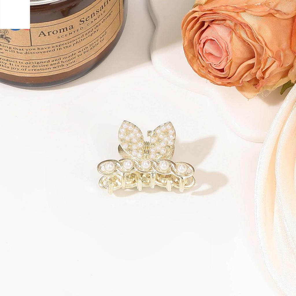 Rhinestone Pearl Mini Hair Claw Retro Diamond Flower Star Women Girls Crab Claw Clip Small Hairpins Hair Crabs Hair Accessories
