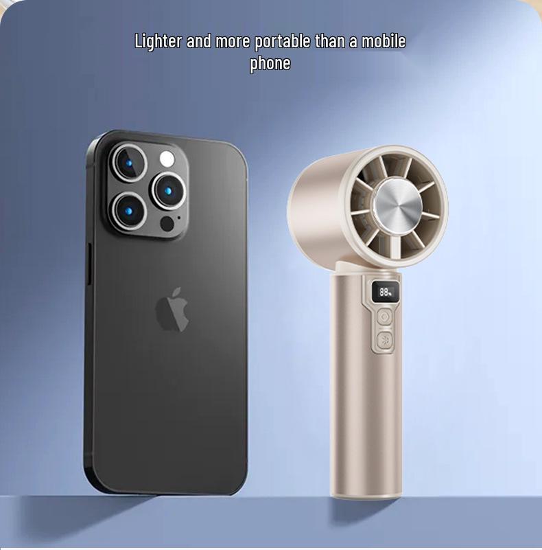 Portable USB Rechargeable Handheld Cooling Fan with Ice Pack