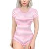 [LittleForBig] Взрослый ромпер [Классическая полоска] Хлопковая пижама Розовый 4XL