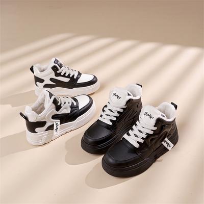 Зимние теплые сноубутсы для женщин, нескользящие кроссовки на массивной платформе с подкладкой из искусственного меха, шнуровка, теннисные туфли для ходьбы, женские удобные короткие ботильоны