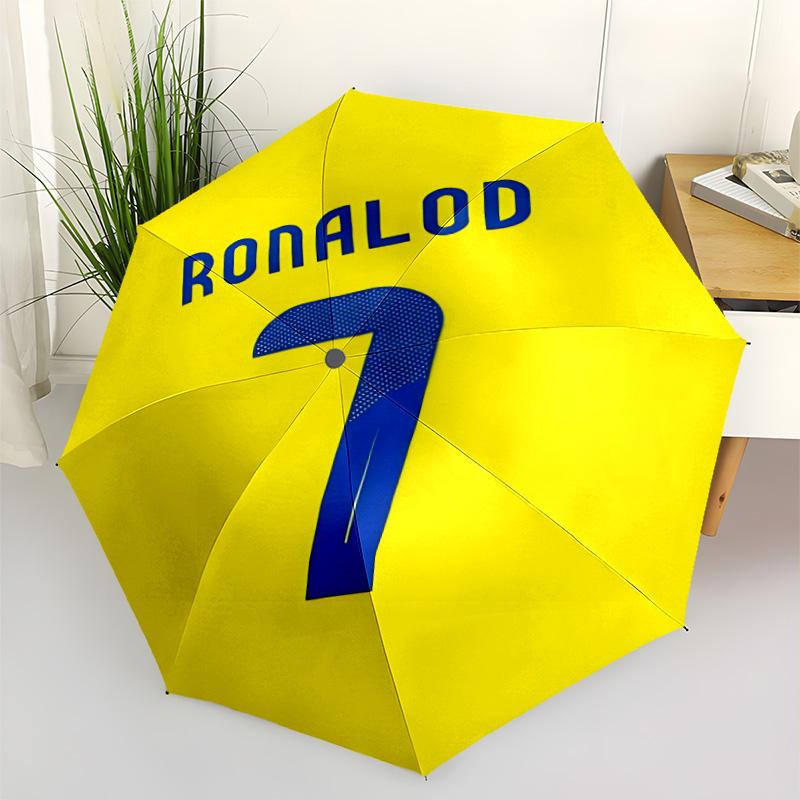 Ronaldo's Number Seven Jersey Automatic Umbrella Sturdy 8-Rib Shaft Foldable Design Travel Essential Fashionable Accessory Gift for Festivals