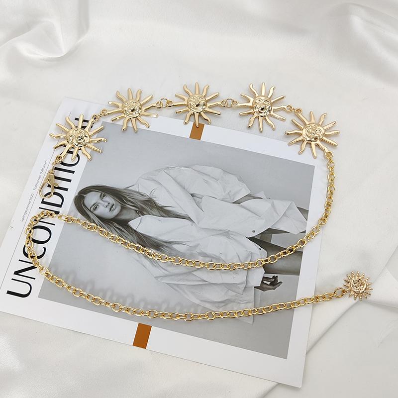 Punk Hip Hop All-match Waist chain sun Vintage Metal Womans Belt For Dress Vintage High Waist Chain Belt for Women
