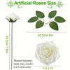 Искусственные цветы 27 шт. 25 цветов 2 листа Реалистично выглядящие цветы из пенопласта цвета слоновой кости со стеблем Искусственные розы для свадебного букета своими руками