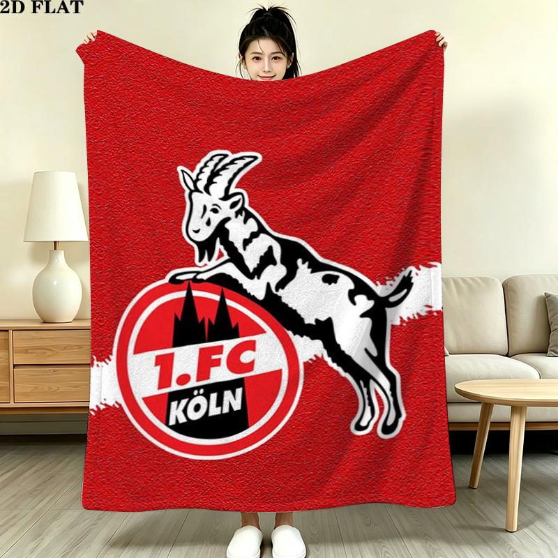 FC Köln Print Flannel Blanket, High quality Comfortable for All Seasons, Home Decor, Warmth and Comfort, Perfect for Christmas Gifts