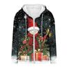 Женская рождественская печатная толстовка осень-зима с длинным рукавом кардиган куртка с карманами на молнии толстовка с капюшоном верхняя одежда