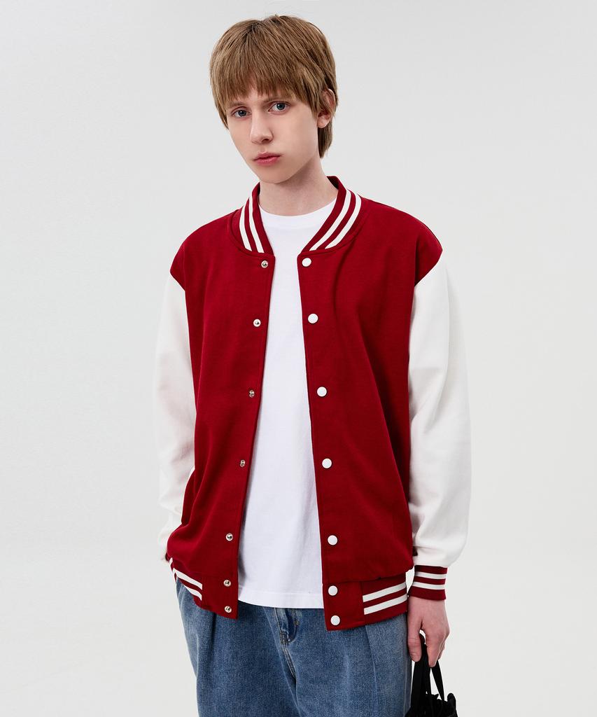 Topboy Обычный хлопковый джемпер в стиле varsity с цветовыми блоками Цвет: бордовый