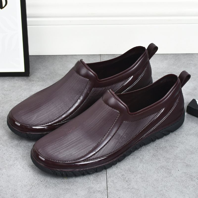 Водонепроницаемые, нескользящие, модные низкие дождевые туфли для мужчин, рыбалки, кухонных строительных площадок и сельской местности