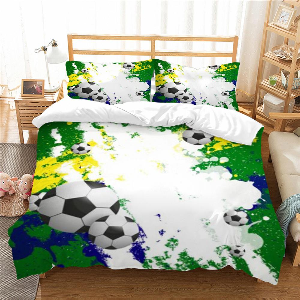 Комплект постельного белья 2/3 шт. пододеяльник, пододеяльник с 3D футбольным принтом, домашнее постельное белье, полиэстер, микрофибра, моющийся для спальни