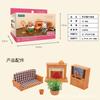 Forest Villa Set Toys Forest Animals Family Mini Furniture Model Living Room Bedroom Tv Refrigerator Ornament