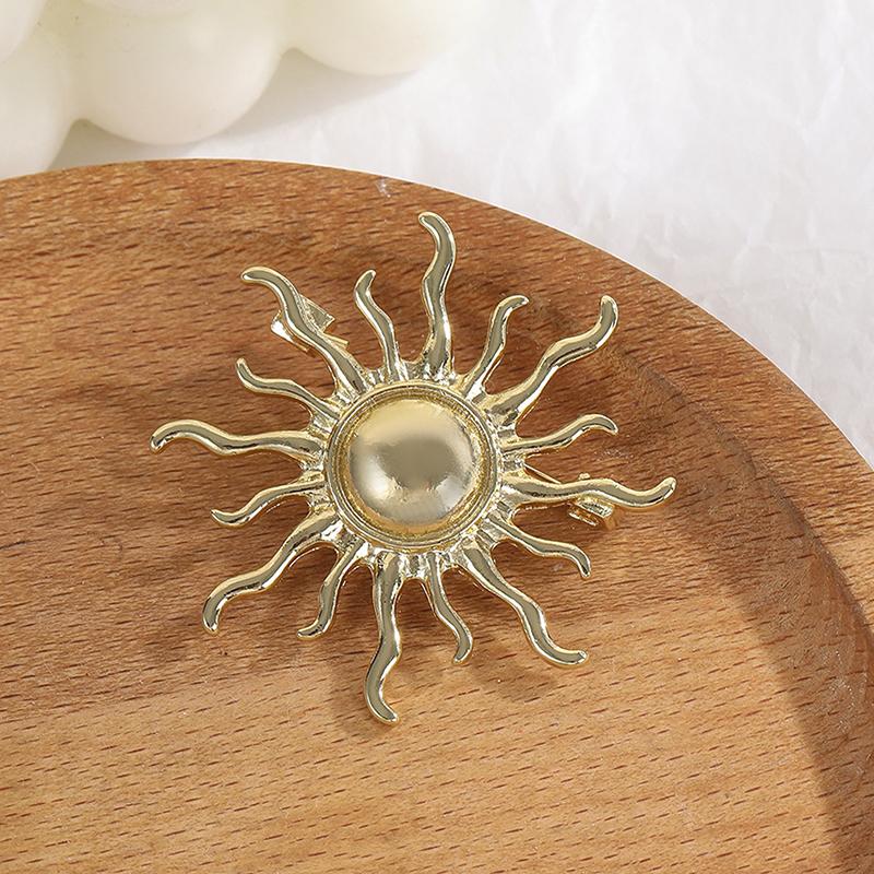 Простая брошь Золотой Бог Солнца для женщин и мужчин, аксессуары для пальто, женские винтажные броши, ювелирные аксессуары, подарок