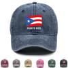 Puerto Rico Flag Waves Print Adjustable Baseball Cap, Patriotic Dad Hat Adjustable Buckle Trendy Vintage Fit Snapback Sun Hat