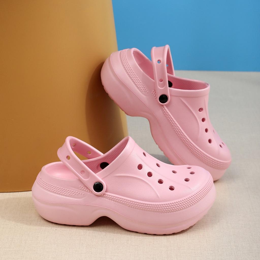 Новые простые и удобные домашние туфли на каждый день для пляжа и отдыха на природе для пары 2025 года, летние туфли средней высоты и на платформе с отверстиями, повседневные туфли с мягкой подошвой