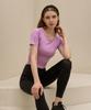 NOKJOK Slender Crop Short Sleeve Tee Running Yoga Wear Pilates Wear (Type A)