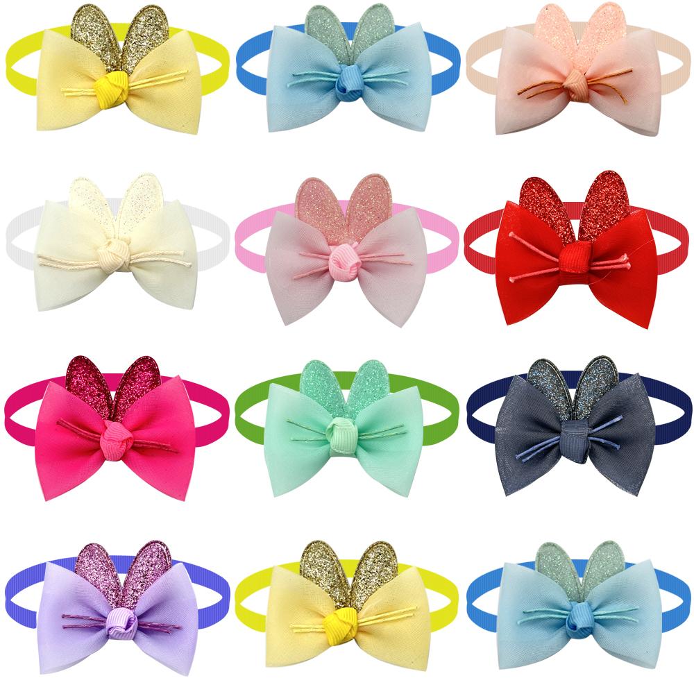 50/100pcs Easter Pet Bow Ties Cute Dog Bows Colorful Cat Dog Bowties Grooming Products Dog Cat Neckteis Ties With Rabbit Ears