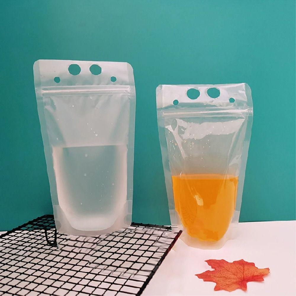 50Pcs Disposable Seal Pouches Frosted Smoothie Bags New Juice Drinking Bags