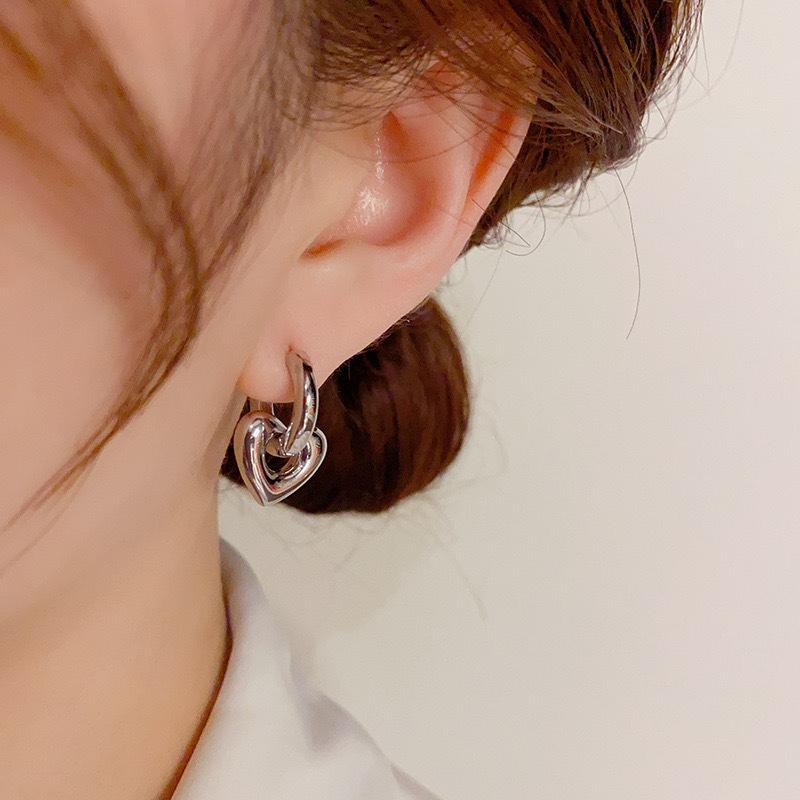 Французские простые полые циркониевые серьги в форме сердца для женщин панк-золотой цвет висячие серьги-капли роскошные свадебные украшения для пары подарок 