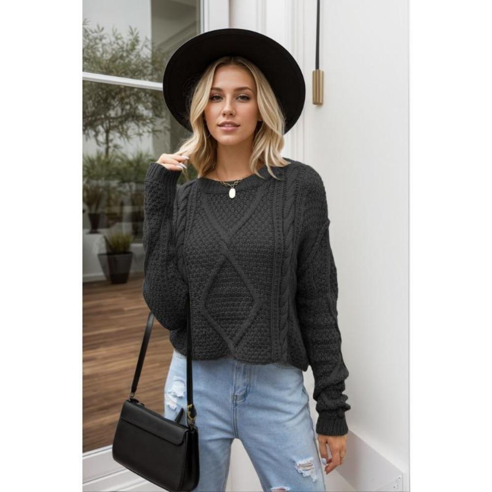 Женский свитер-пуловер из жареного теста, скрученный шнуром, свободная грубая вязка