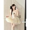 Sweet Polka Dot Dress Women's Small Summer Waist Fluffy Skirt Bow On The Run Princess Cake Dress