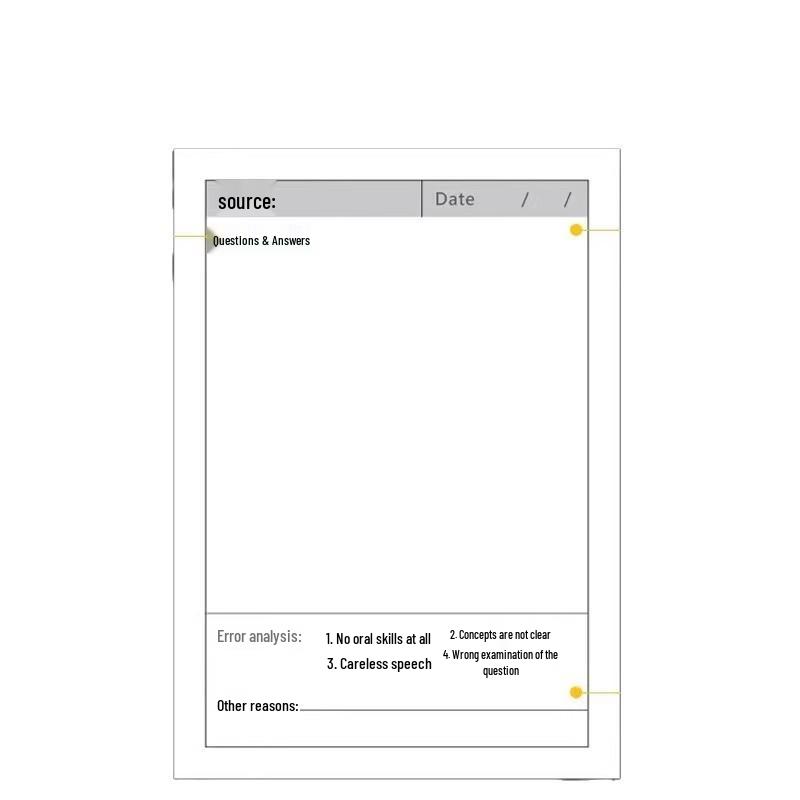 Error Correction Sticky Notes for Students: English & Math High-Value Adhesive Notepad