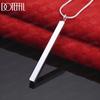 925 Sterling Silver 18 Inch Straight Column Pendant Necklace Fashionable Wedding Jewelry